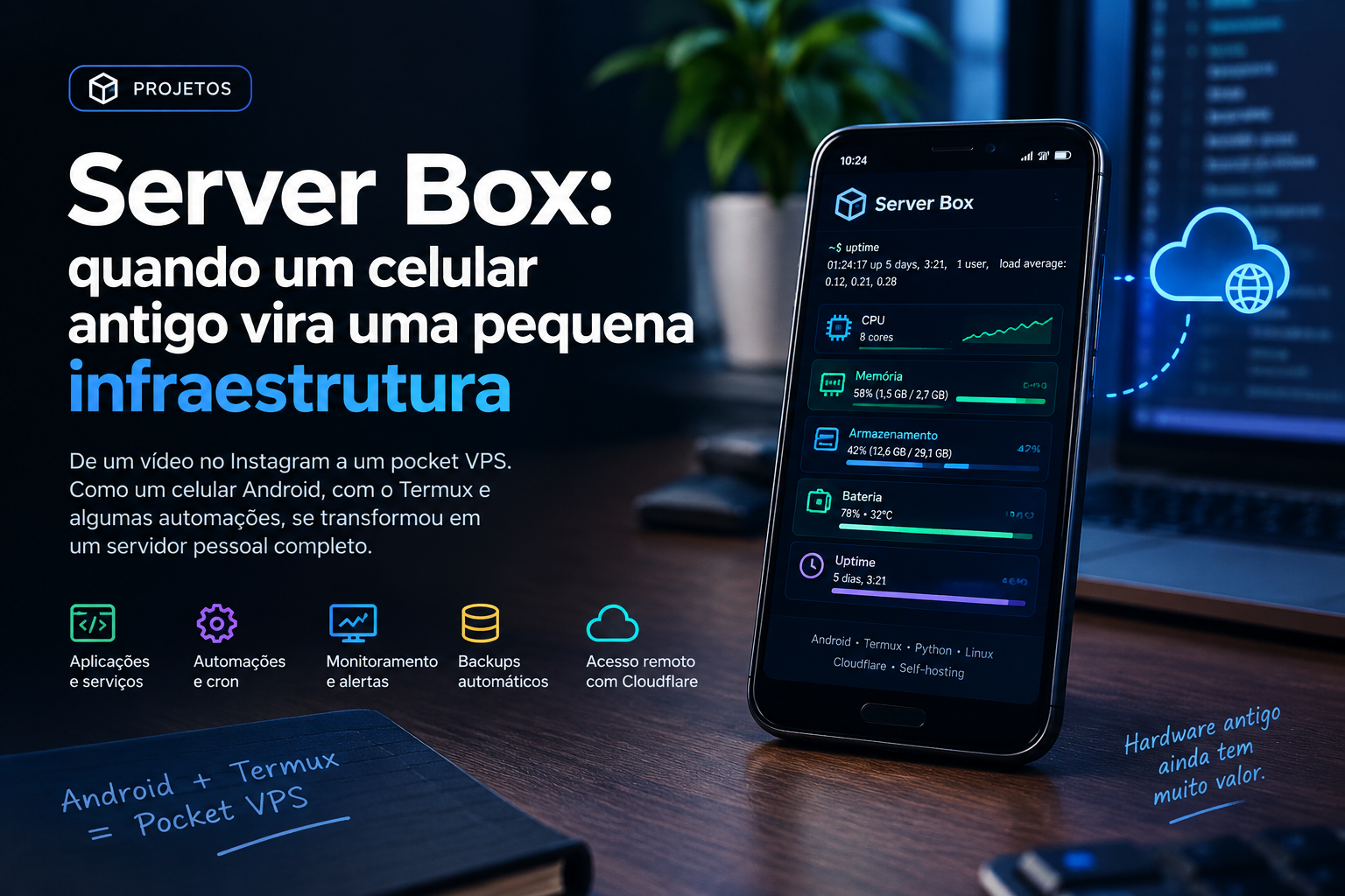 Server Box: transformando um celular Android em um pocket VPS
